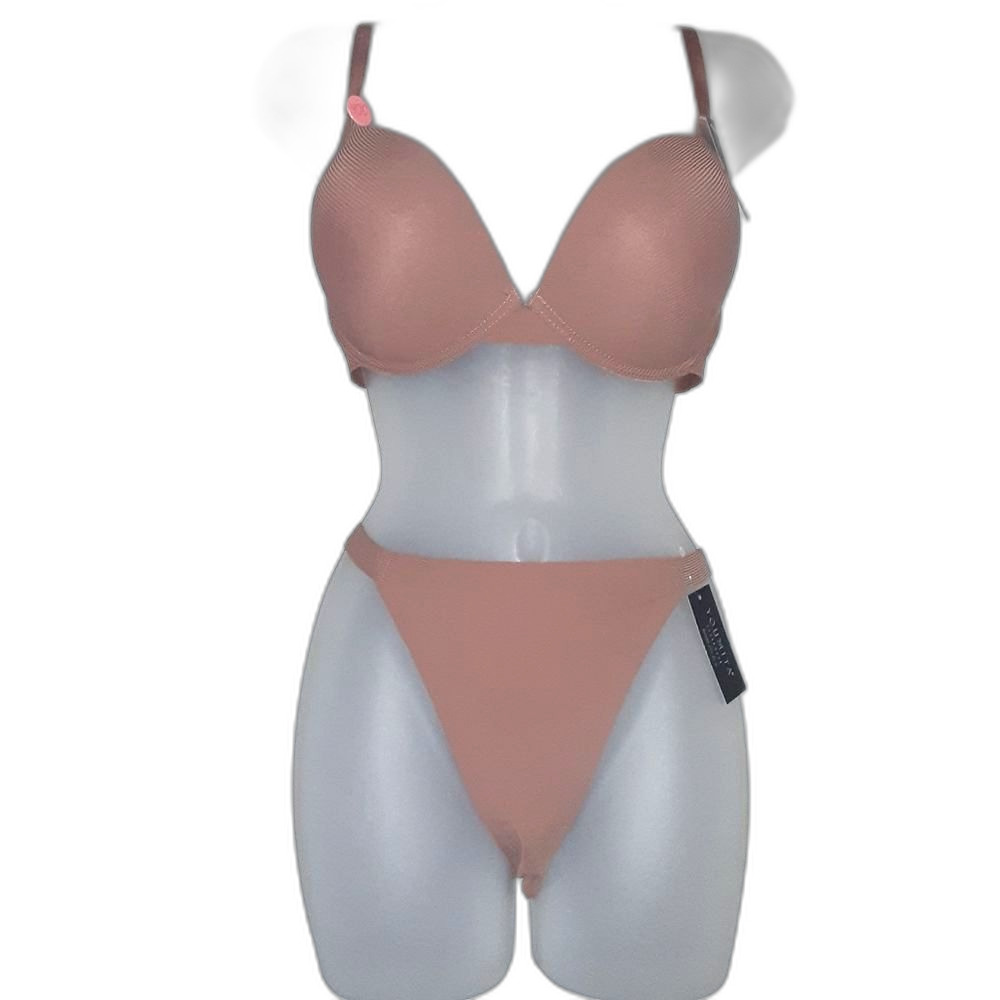Youmita 36C Russet Push Up Bra and Large Hi-Leg Seamless Panty NWT